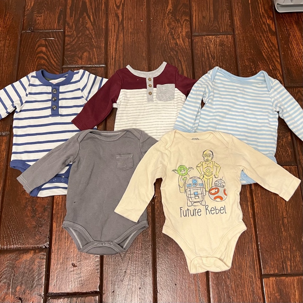 3-6 Month Baby Boy Bundle: bodysuits, pants, jacket and swimsuit